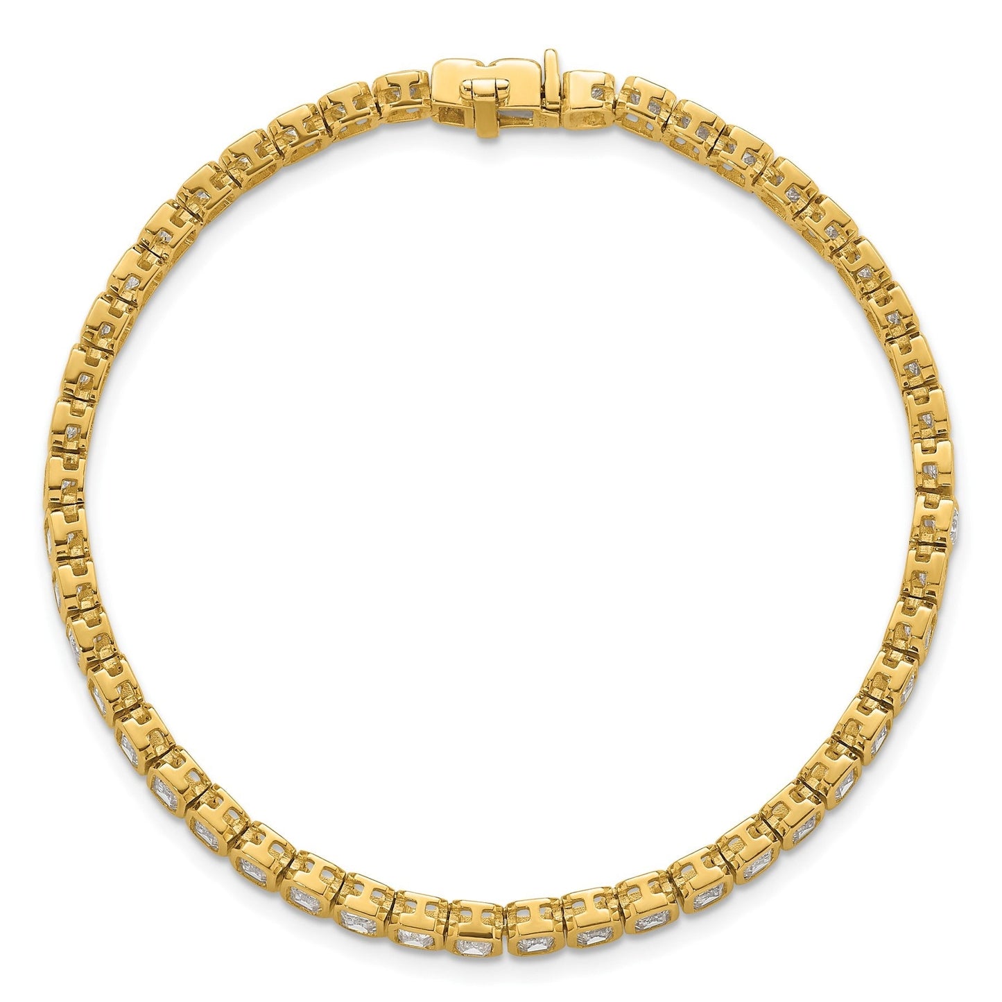 14K Gold  Lab Diamond Emerald Tennis Bracelets 6 1/2 carat
