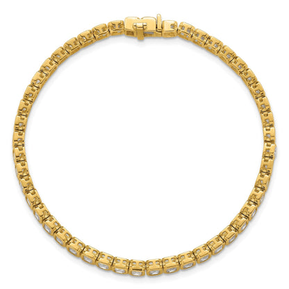 14K Gold  Lab Diamond Emerald Tennis Bracelets 6 1/2 carat