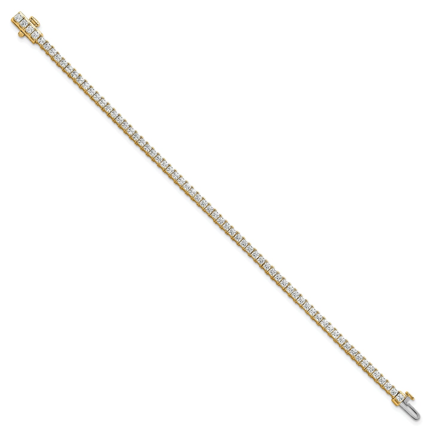 14K Yellow Gold Lab Grown Diamond Princess Tennis Bracelet