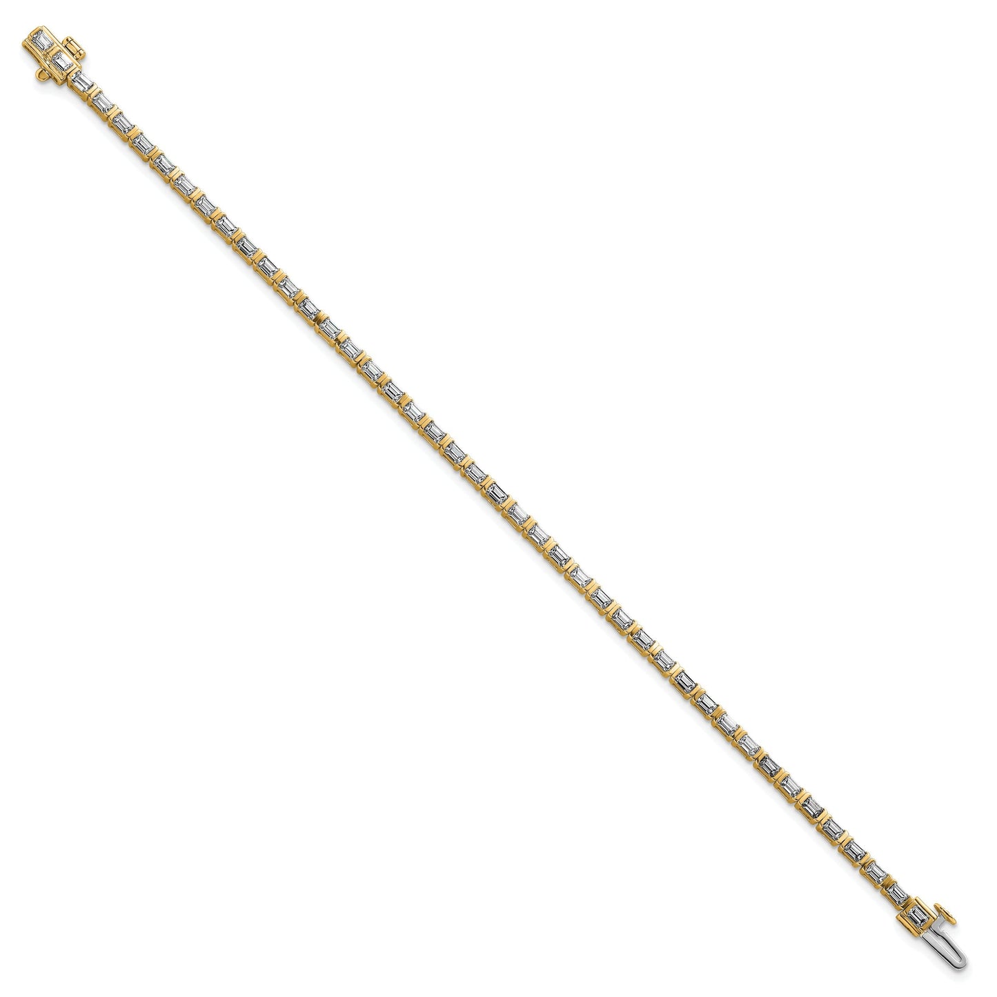 14k Yellow Gold 4 Carat Lab Diamond Tennis Bracelet