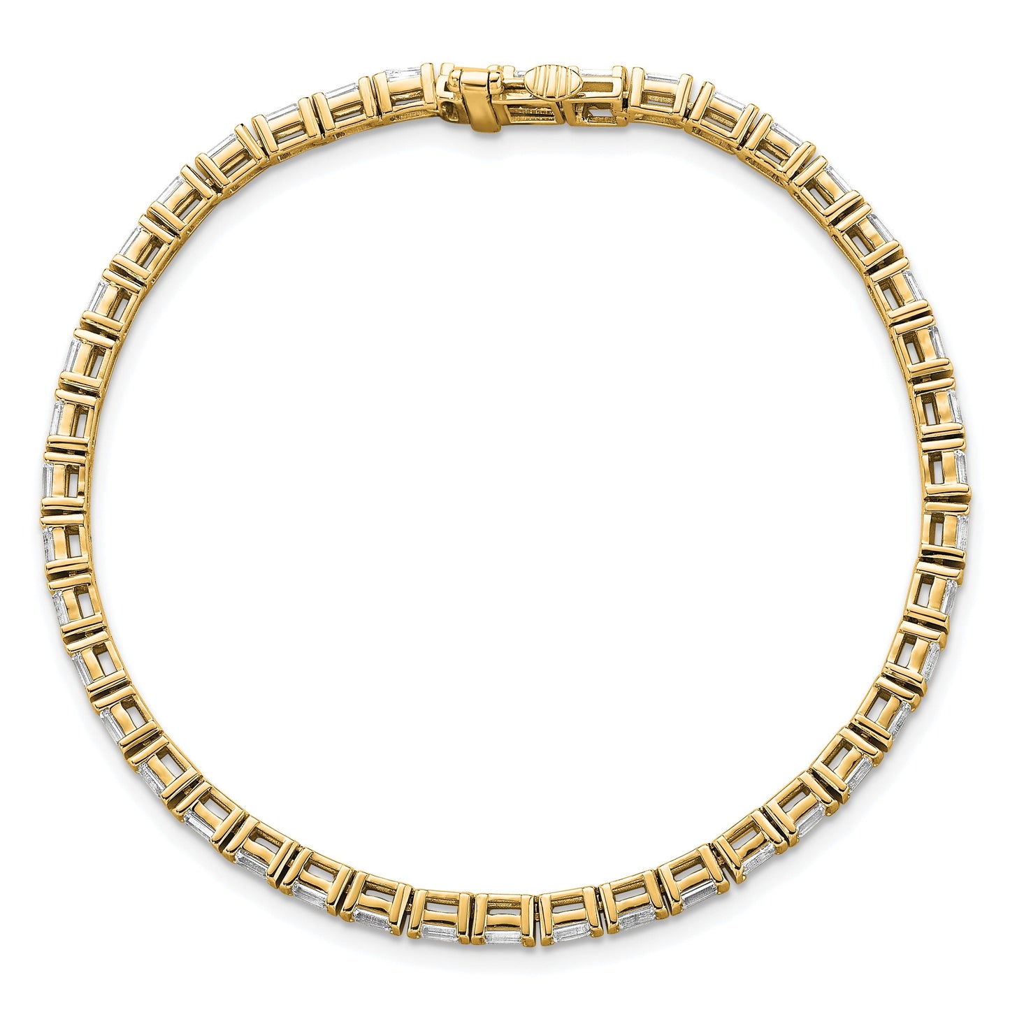 14k Yellow Gold 4 Carat Lab Diamond Tennis Bracelet