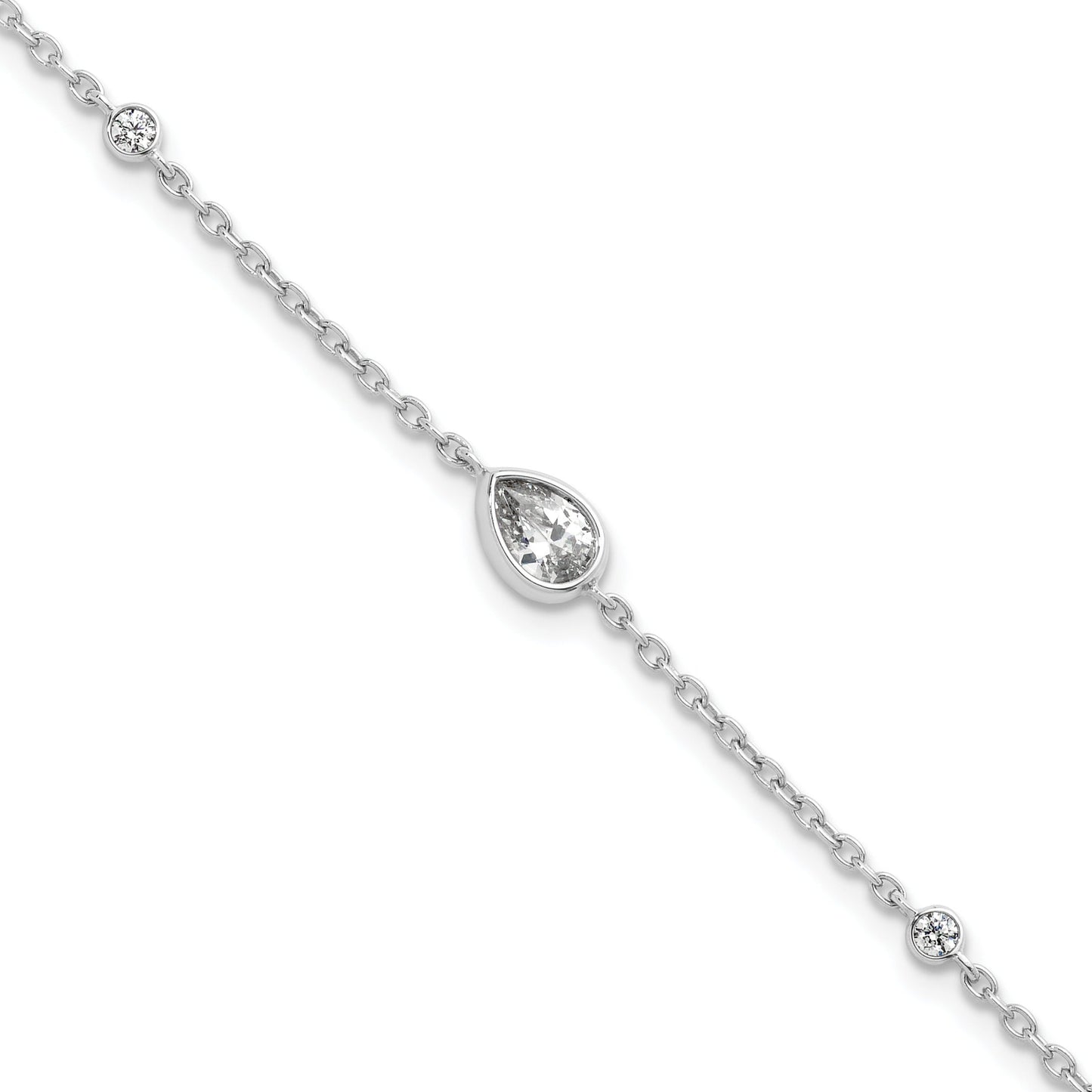 14k White Gold 3/8 Carat Lab Grown Diamond Tennis Bracelet