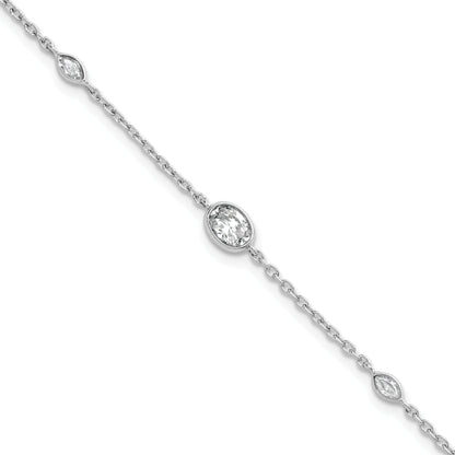 14K White Gold 3/8 carat Lab Grown Diamond Extension Bracelet