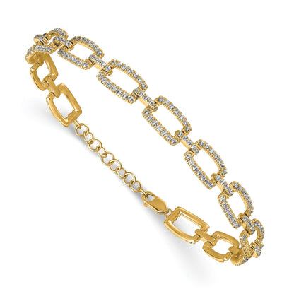 14k Yellow Gold 5/8 Carat Lab Grown Diamond Link Bracelet