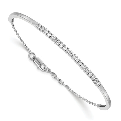 14k White Gold Lab Grown Diamond Bangle Bracelet
