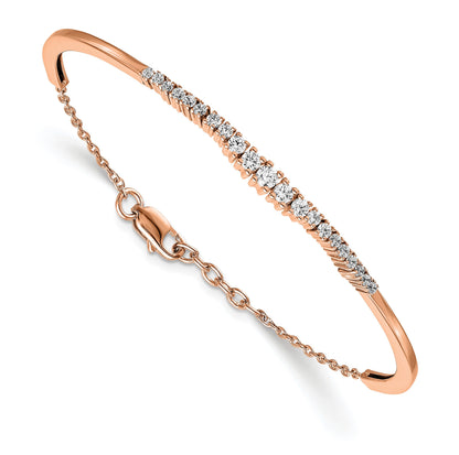 14k Gold Lab Grown Diamond Graduated Bangle Bracelet