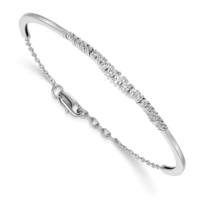 14k Gold Lab Grown Diamond Graduated Bangle Bracelet