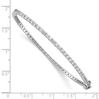 14k White Gold 1/2 Carat Lab Diamond Eternity Bangle Bracelet