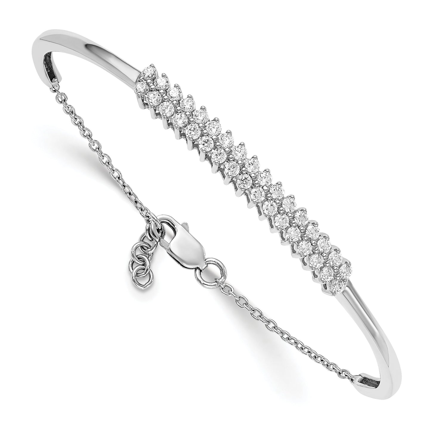 14k White Gold Lab Grown Diamond Bangle Bracelet
