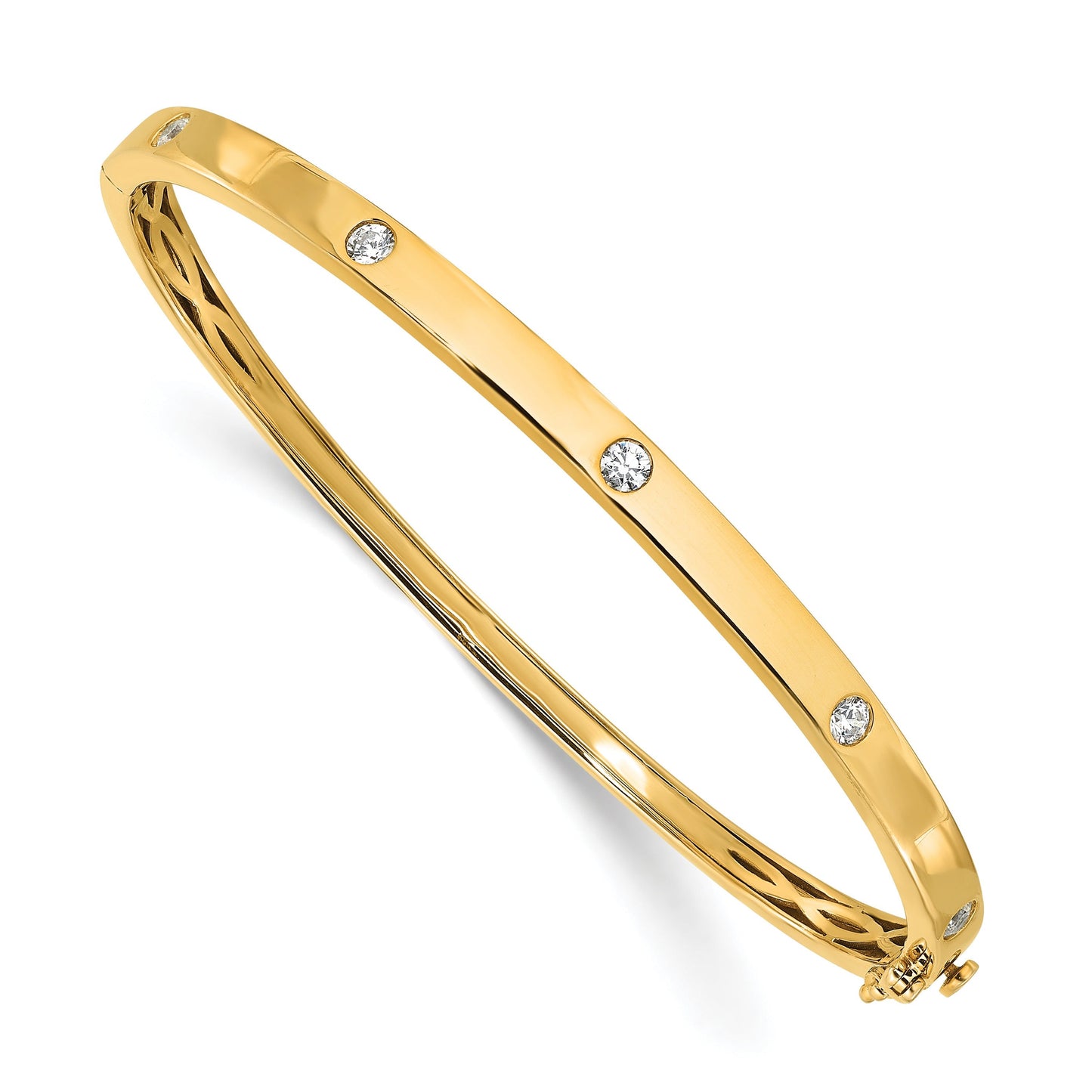 14K Gold Lab Grown Diamond Bangle Bracelet
