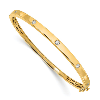 14K Gold Lab Grown Diamond Bangle Bracelet
