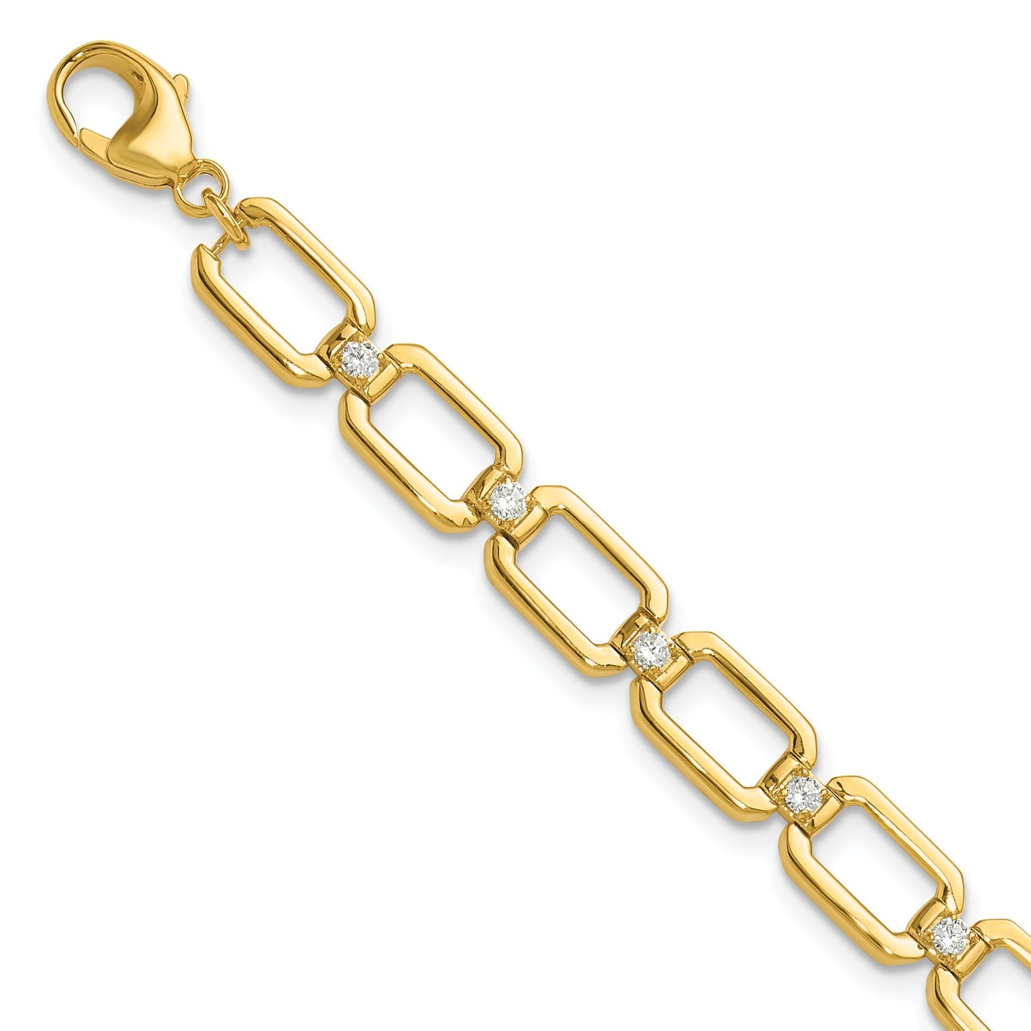 14K Gold 1/2 carat Lab Grown Diamond Link Bracelets