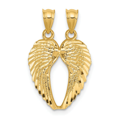 14k Gold Two-Piece Break-Apart Wings Pendant