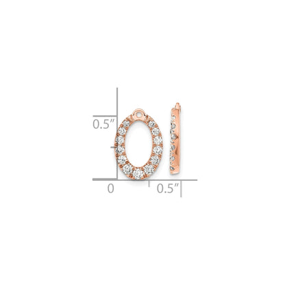14k Gold Lab Grown Diamond Oval Earring Jackets