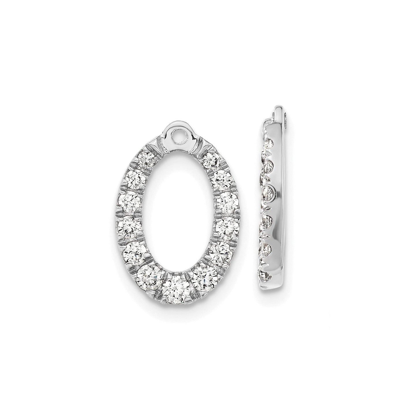 14k Gold Lab Grown Diamond Oval Earring Jackets