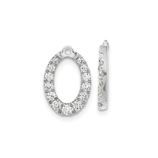 14k Gold Lab Grown Diamond Oval Earring Jackets