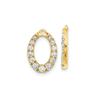 14k Gold Lab Grown Diamond Oval Earring Jackets