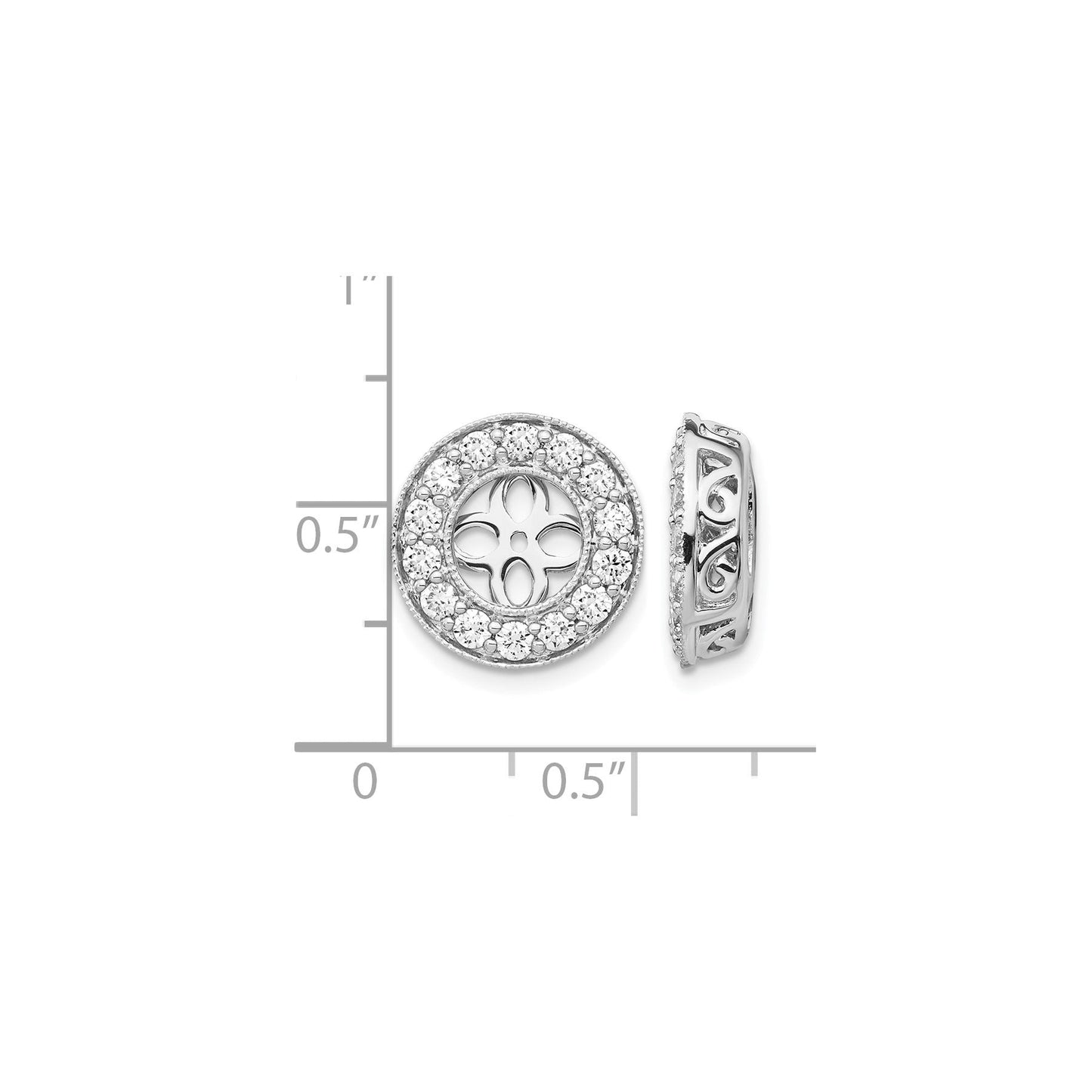 14K White Gold Lab Grown Diamond Earring Jackets