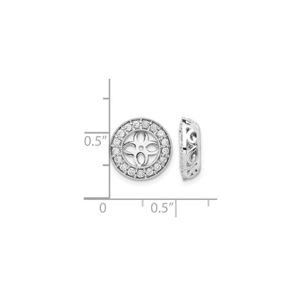 14K White Gold Lab Grown Diamond Studs Earring Jackets