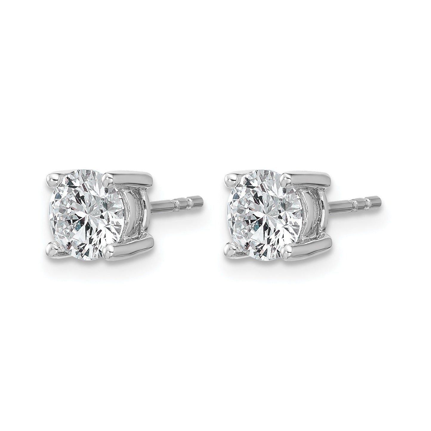 14K White Gold Lab Grown Diamond Round Shaped Stud Earrings