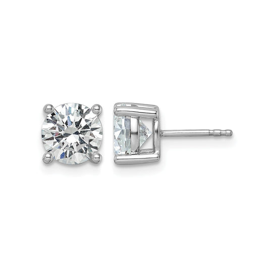 14K White Gold Lab Diamond Round Shaped Stud Earrings