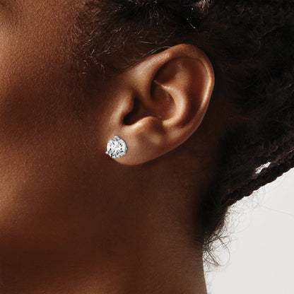 14K White Gold Round Shape Lab Diamond Stud Earrings