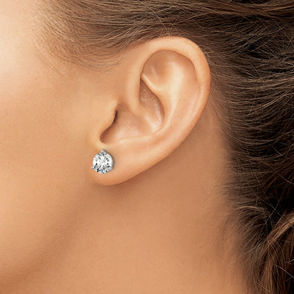 14K White Gold Round Lab Grown Diamond Stud Earrings