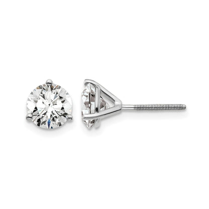 14K White Gold Round Shape Lab Diamond Stud Earrings