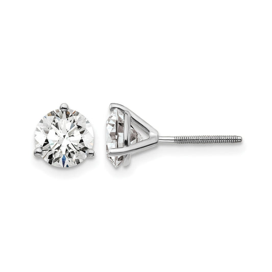 14K White Gold Round Shape Lab Diamond Stud Earrings