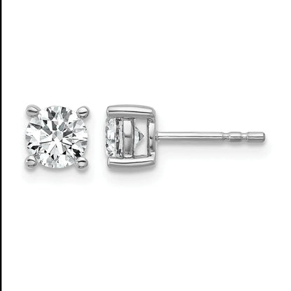 14K Gold Lab Grown Diamond 4 Prong Post and Push Back Stud Earrings