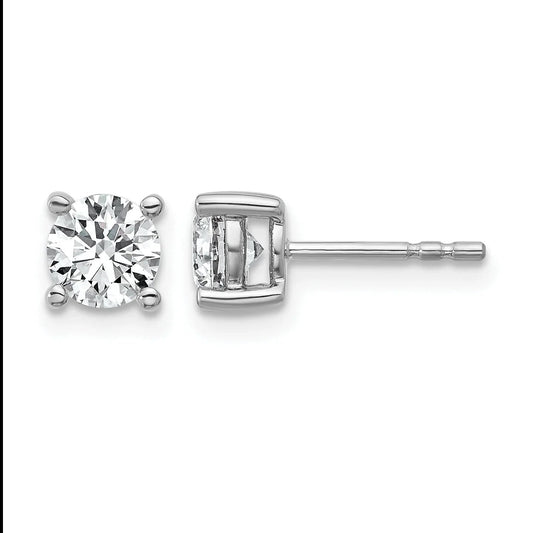 14K Gold Lab Grown Diamond 4 Prong Post and Push Back Stud Earrings