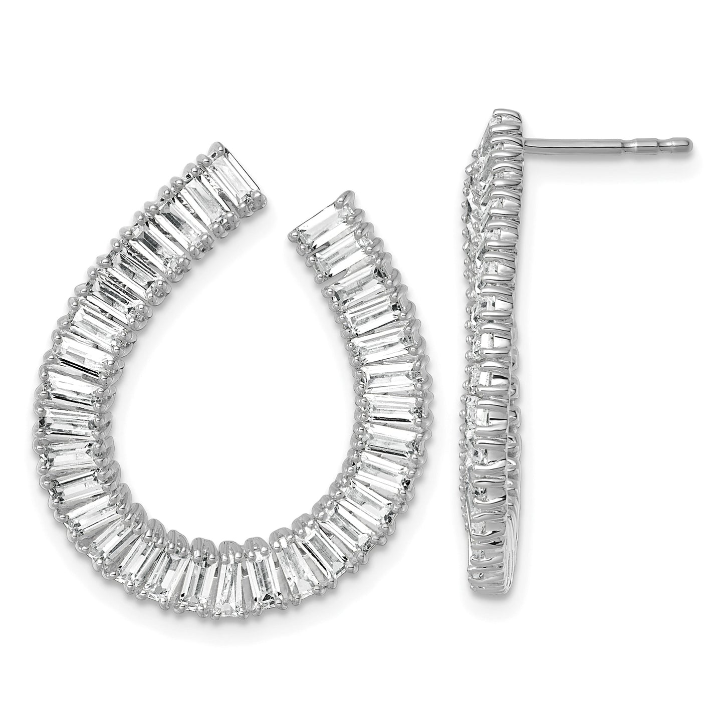 14K White Gold 4 carat Lab Grown Diamond Dangle Earrings
