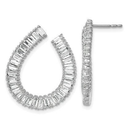 14K White Gold 4 carat Lab Grown Diamond Dangle Earrings