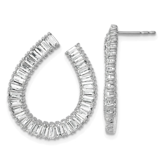 14K White Gold 4 carat Lab Grown Diamond Dangle Earrings