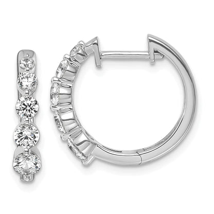 14k Gold Lab Grown Diamond Hinged Hoop Complete Earrings