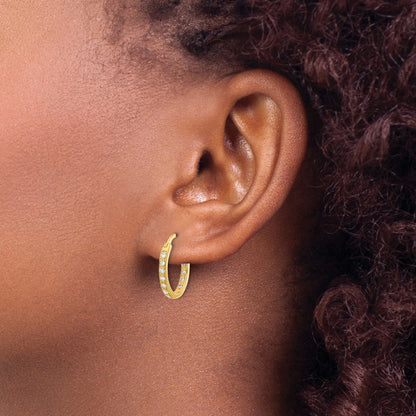 14k Gold Lab Grown Diamond Hoop Earrings 0.5 Ct