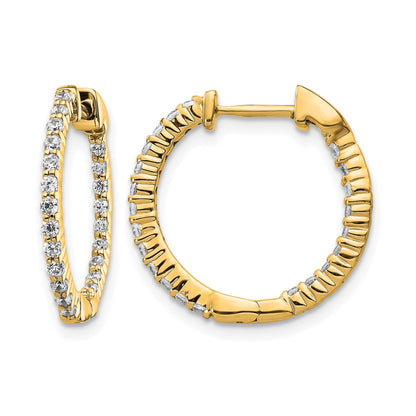 14k Gold Lab Grown Diamond In/Out Hoop Earrings 0.5 Ct