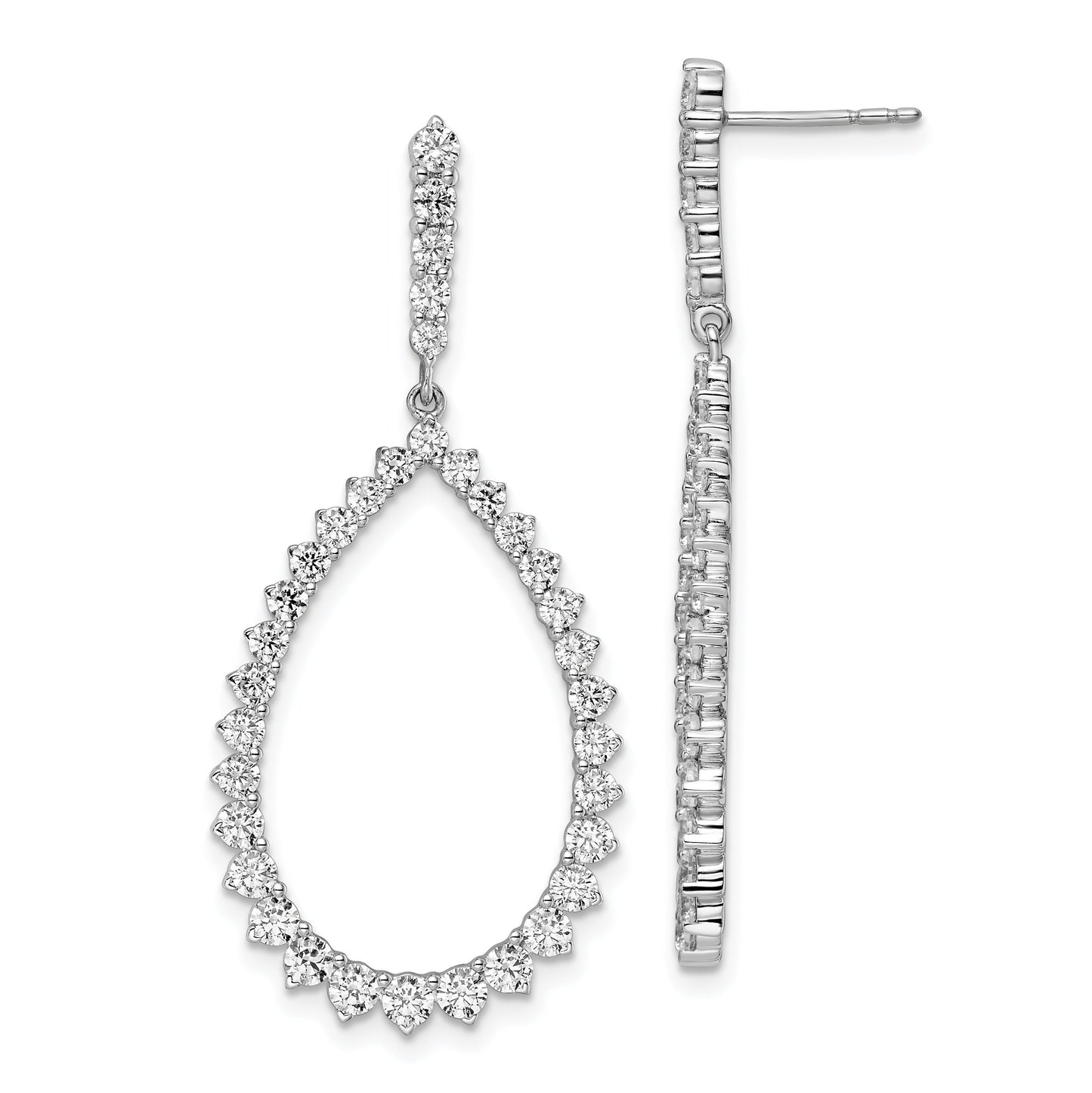 14K Gold 3 ct Lab Grown Diamond Dangle Earrings