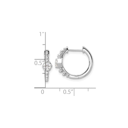 14K Yellow Gold Lab Diamond Hinged Hoop Earrings
