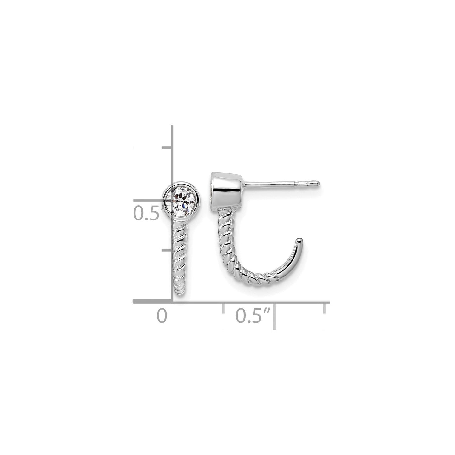 Lab Grown Diamond J-Hoop Earrings 14k Gold