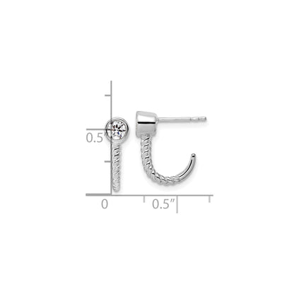 Lab Grown Diamond J-Hoop Earrings 14k Gold