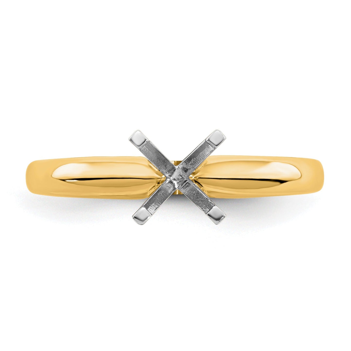 14k Yellow Gold 1 carat 4 Prong Round Solitaire Ring Mounting