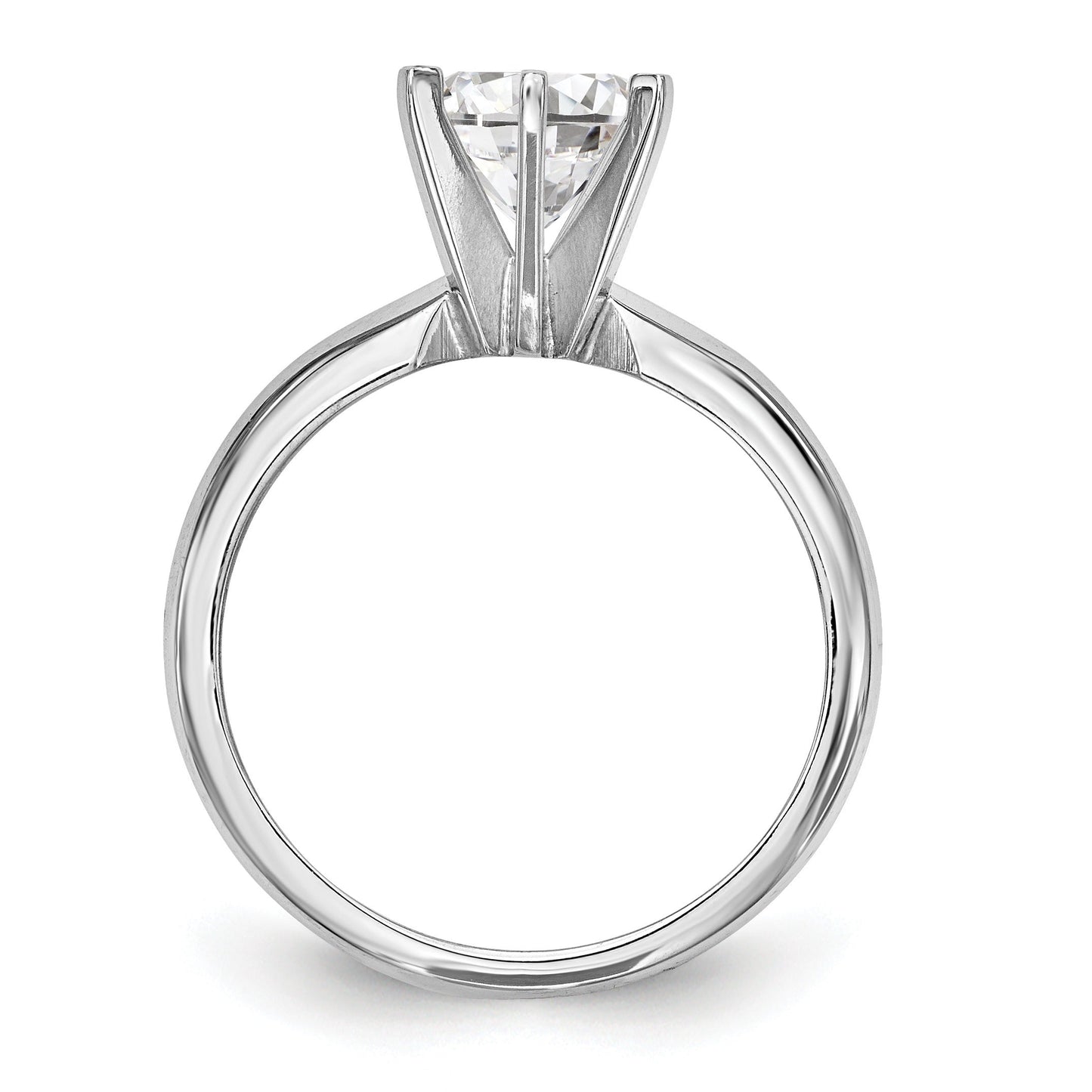 14k White Gold 2 carat Lightweight Solitaire Ring Mounting