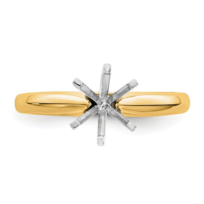 14k Two-Tone 2 carat Lightweight Knife Edge Solitaire Ring Mounting