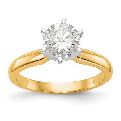 14k Two-Tone 2 carat Lightweight Knife Edge Solitaire Ring Mounting
