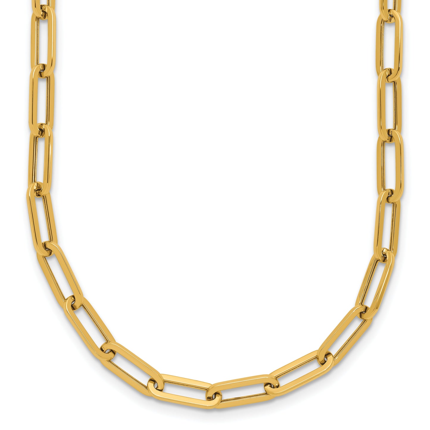 14K Yellow Gold 4.0mm Fancy Oval Link 18 inch Necklace