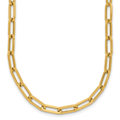 14K Yellow Gold 4.0mm Fancy Oval Link 18 inch Necklace