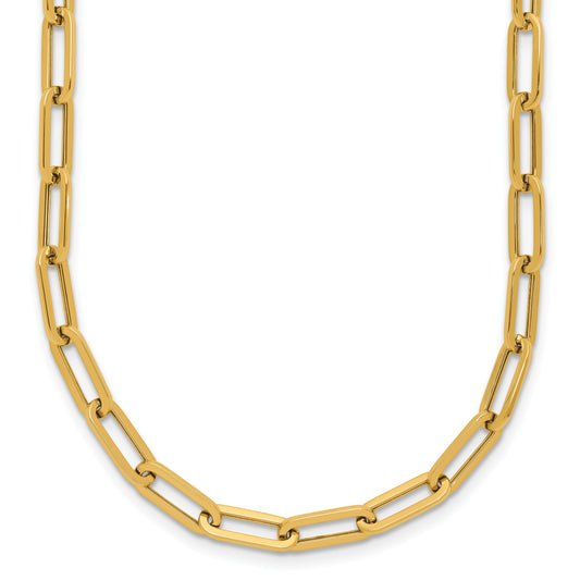 14K Yellow Gold 4.0mm Fancy Oval Link 18 inch Necklace