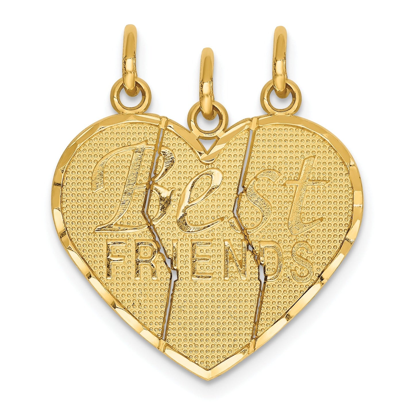 3-piece 14k Gold Best Friends Break-apart Pendant