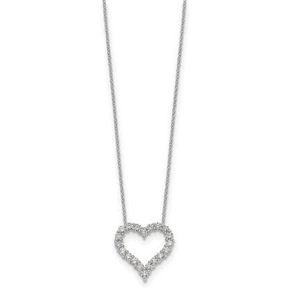 Lab Grown Diamond Open Heart Necklace Gold 1ctw